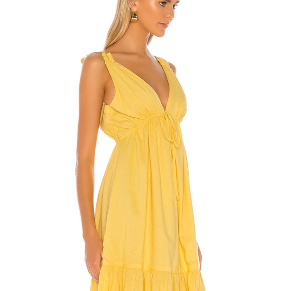 MAJORELLE Esther Midi Dress In Canary Yellow - Picture 4 of 11